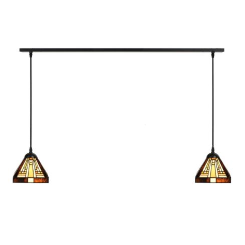 2 x Tiffany Rising Sun Small aan plafondbalk