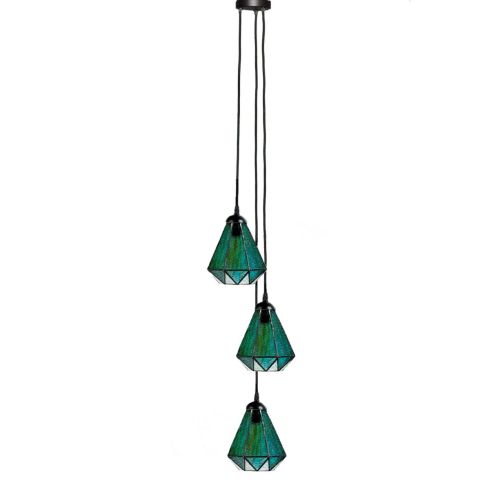 Tiffany Kroonluchter Arata Green 3 lights