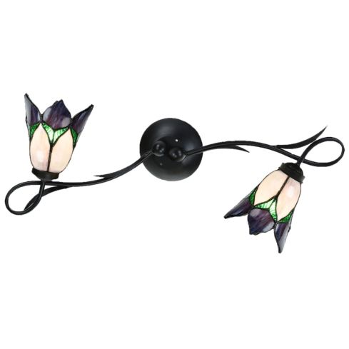 Tiffany Wandlamp/Plafonnière Lovely Flower Purple 2 lights