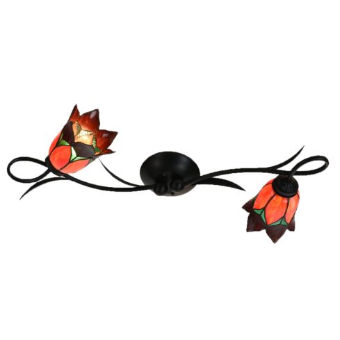 Tiffany Wandlamp/Plafonnière Lovely Flower Red 2 lights