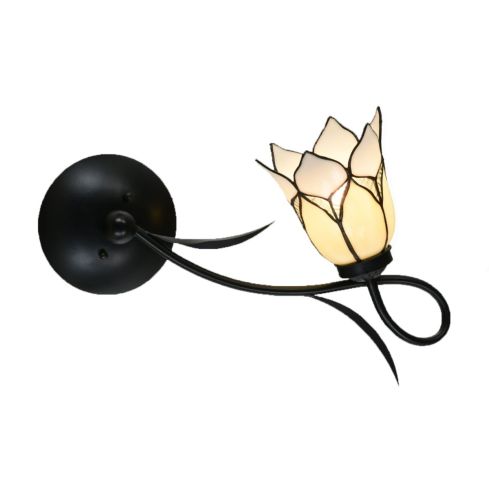Tiffany Wandlamp/Plafonnière Lovely Flower White