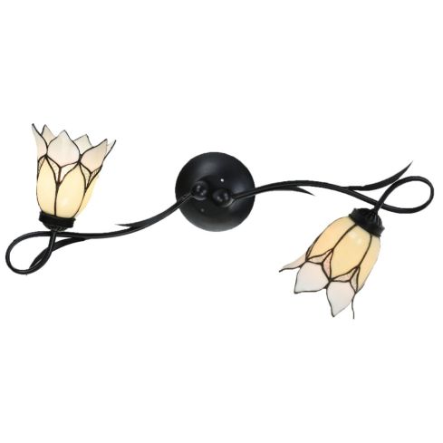 Tiffany Wandlamp/Plafonnière Lovely Flower White 2 lights