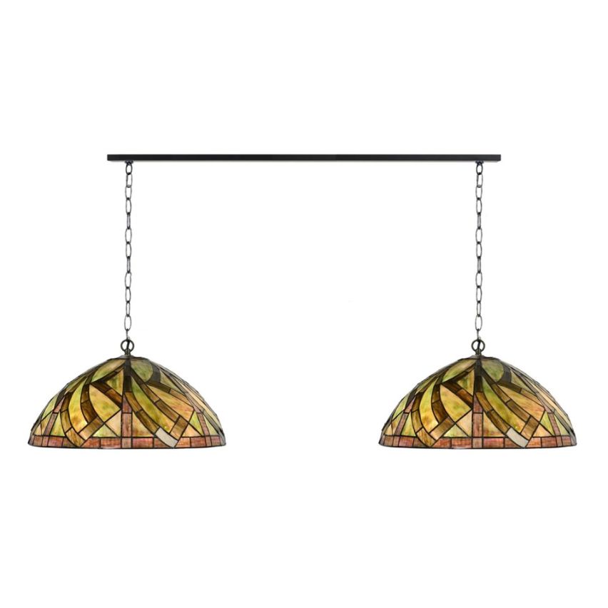   2 x Tiffany Willow met ketting aan plafondbalk