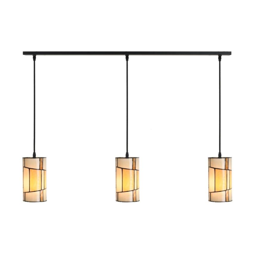 3 x Tiffany Roundabout Small met Pendant aan plafondbalk