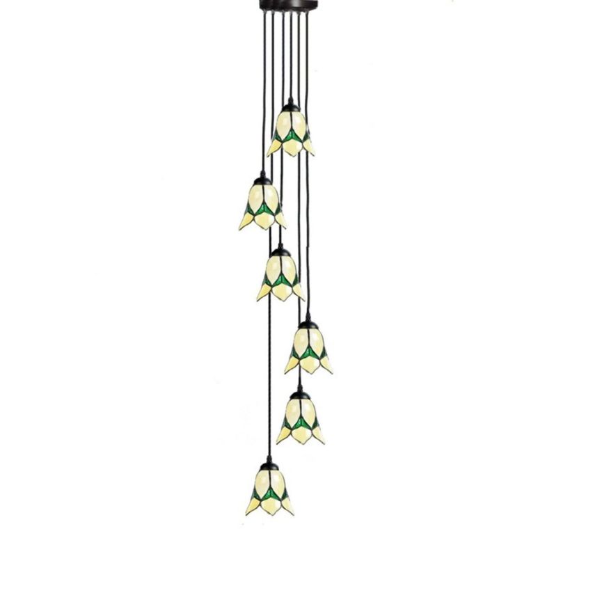 Tiffany 6-lichts Kroonluchter Lovely Flower Yellow 6