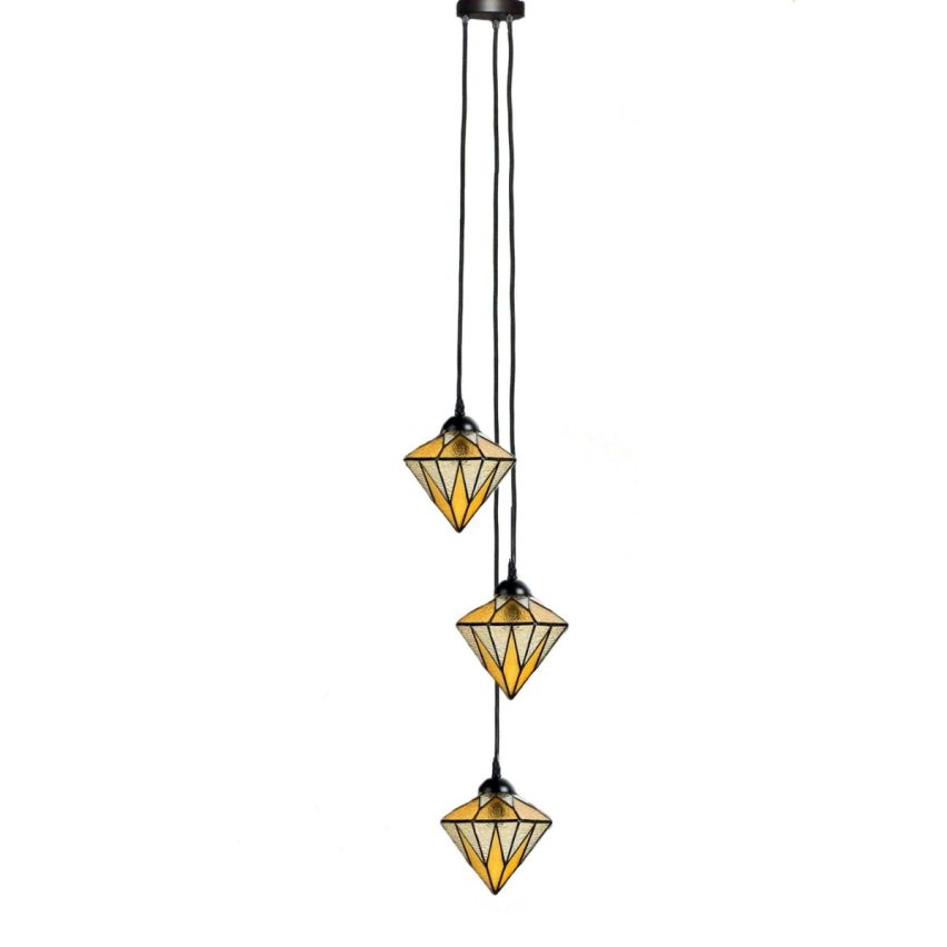 Tiffany Kroonluchter Aiko Yellow 3 lights