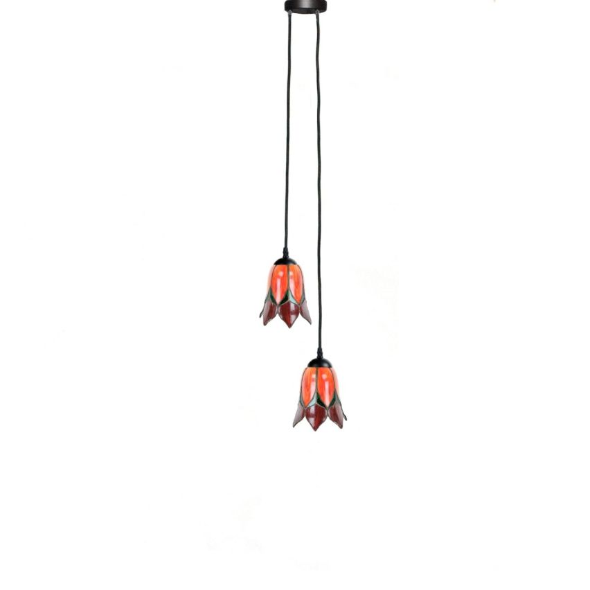 Tiffany Kroonluchter Lovely Flower Red 2 lights