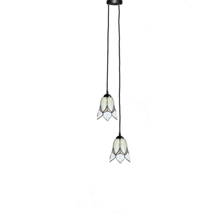 Tiffany Kroonluchter Lovely Flower White 2 lights