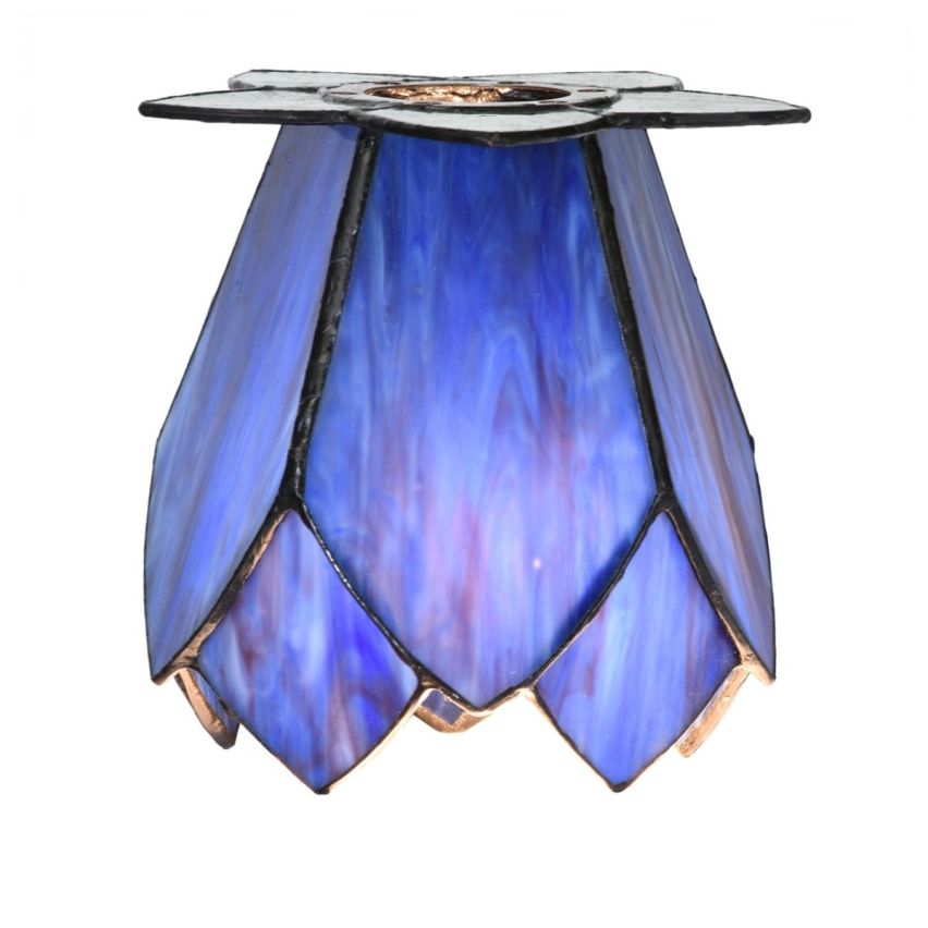 Tiffany lage tafellamp zwart met Blue Lotus