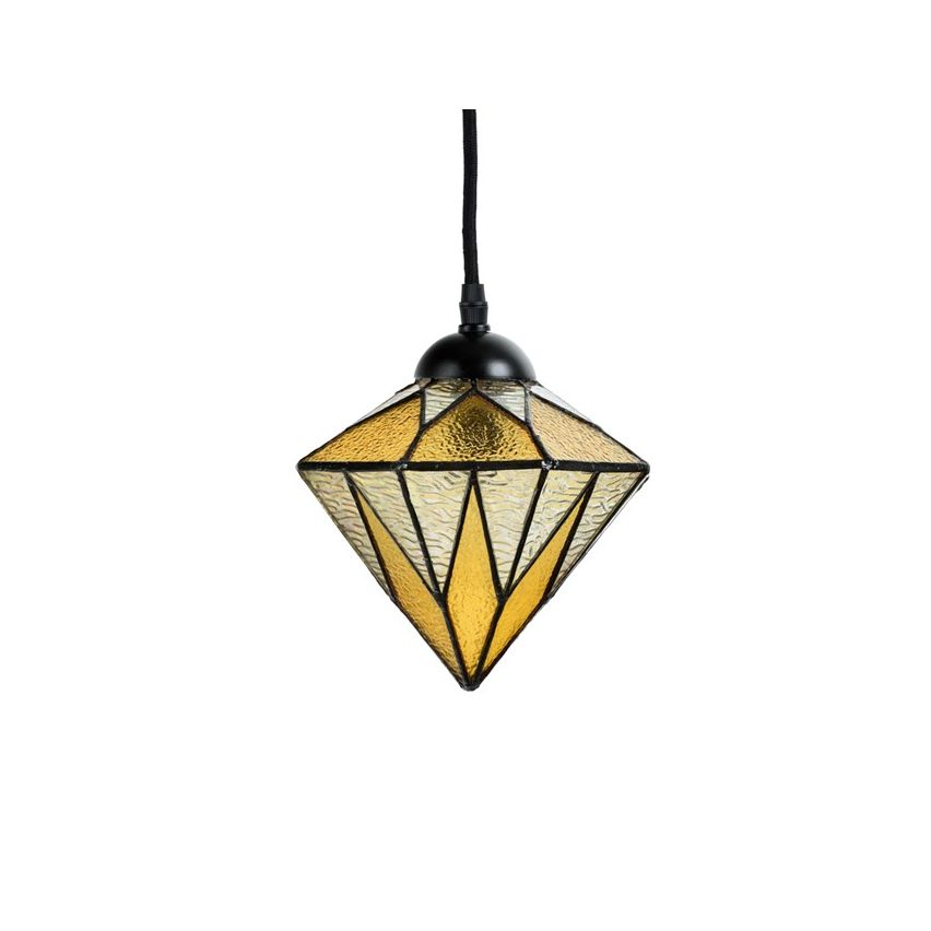 2 x Tiffany Aiko Yellow aan plafondbalk