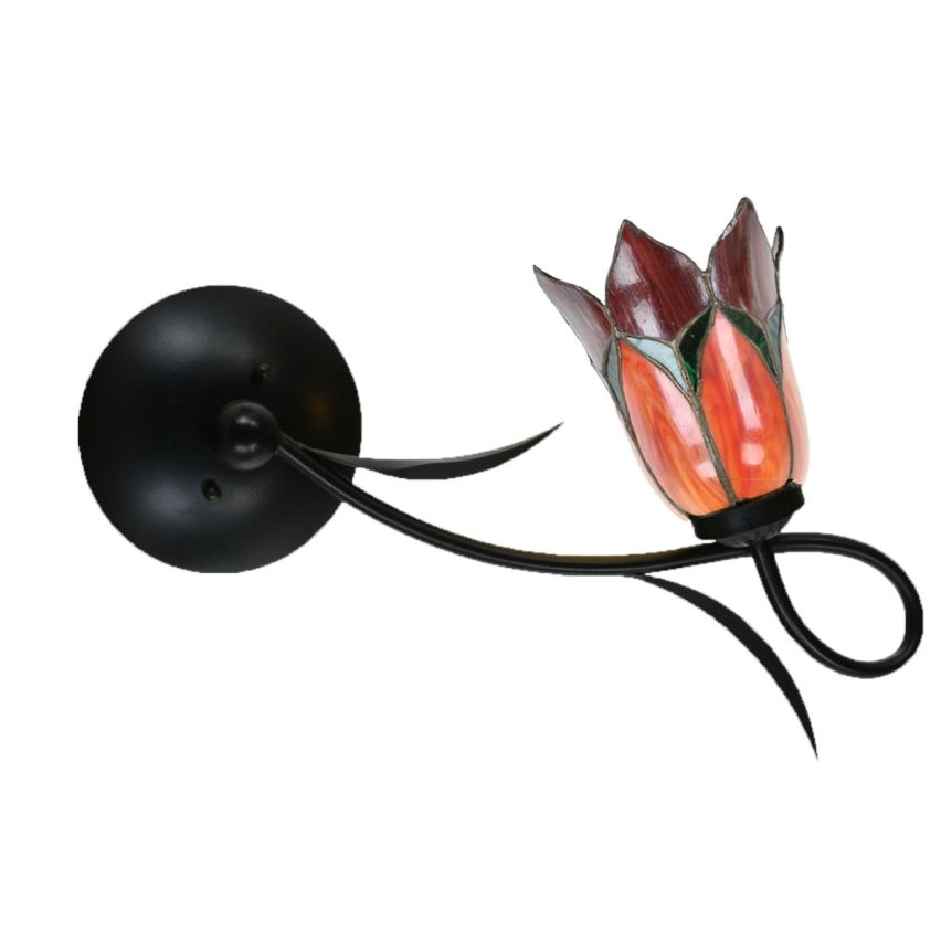 Tiffany Wandlamp/Plafonnière Lovely Flower Red