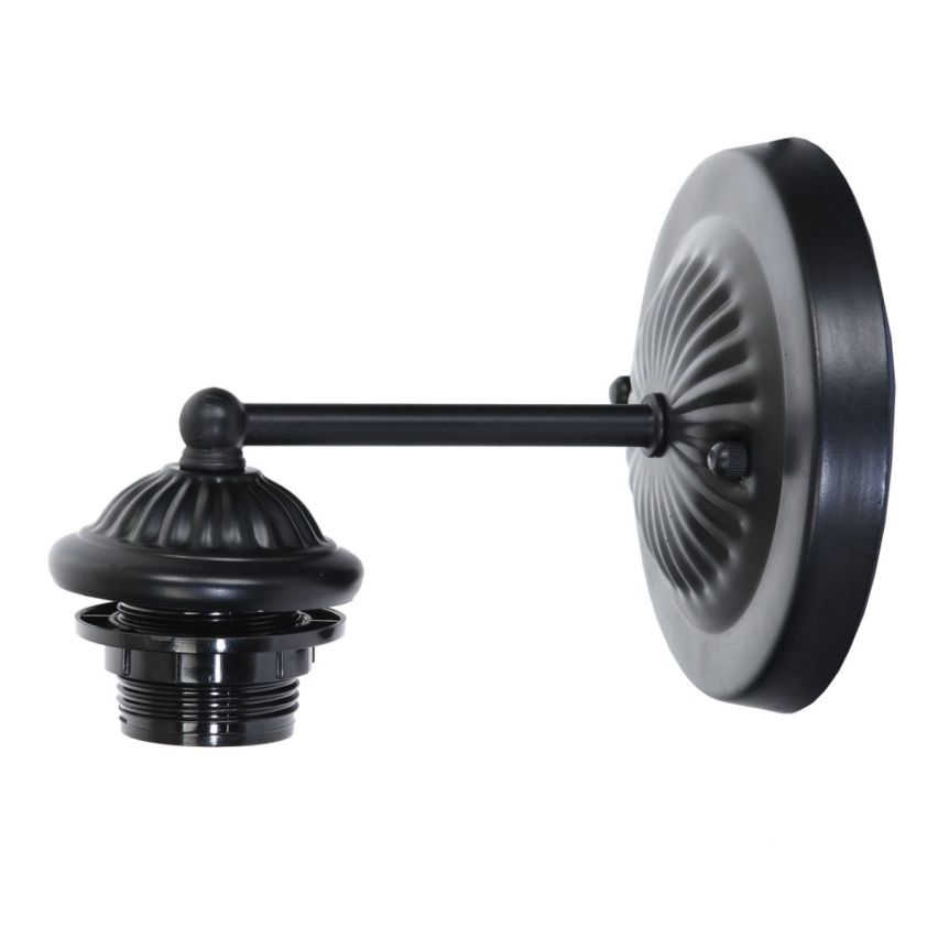 Wandlamp armatuur in zwart E-27